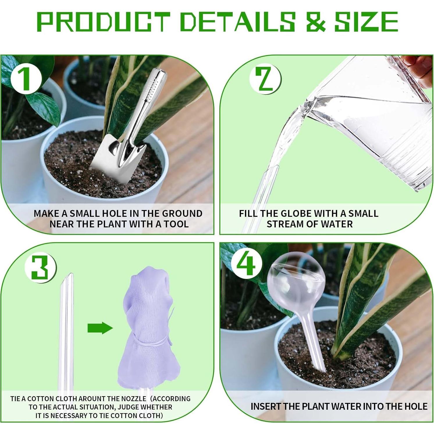 10 Esferas de Riego Automático BADAO 13x5 cm para Plantas