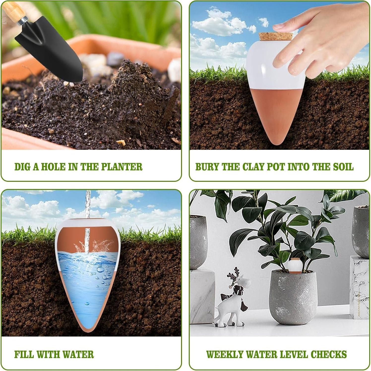 Esferas de Riego Automático Terracota OZLMC 4 Pack 0.3L