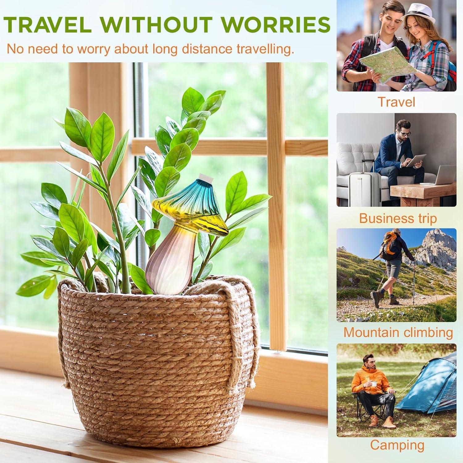 4 Esferas de Riego para Plantas Yzgllnamus de Vidrio Multicolor