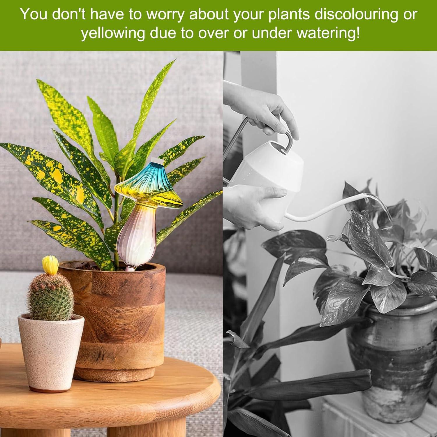 4 Esferas de Riego para Plantas Yzgllnamus de Vidrio Multicolor