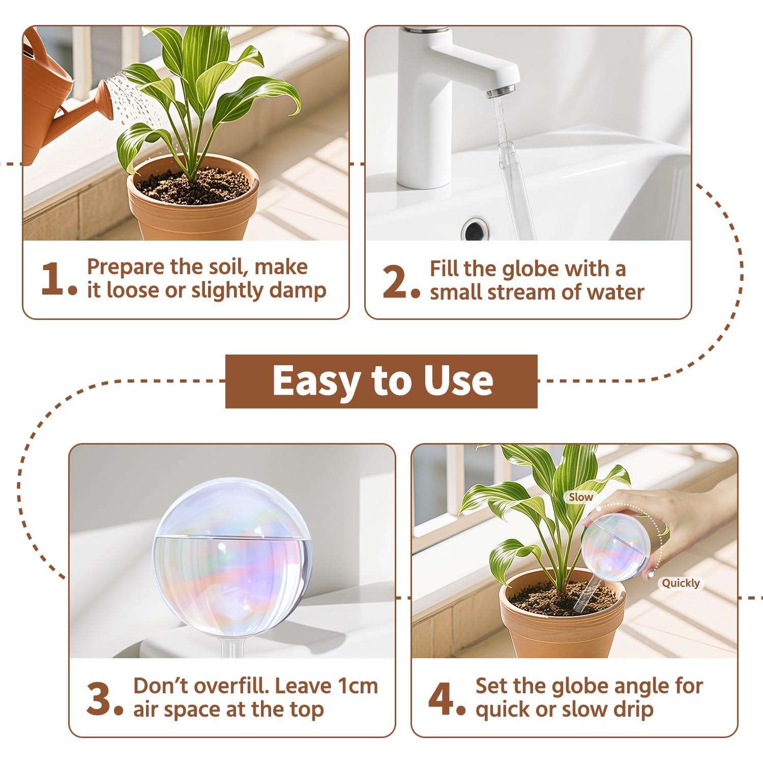 Globos de Riego de Vidrio LASZOLA 2 Pcs para Plantas