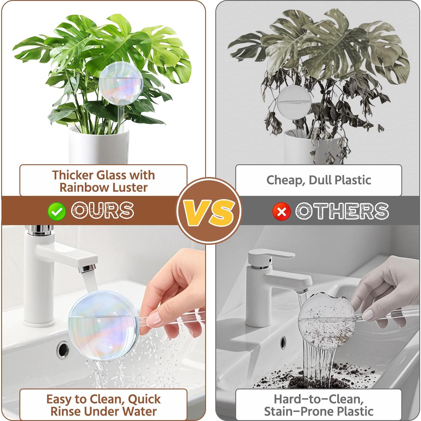 Globos de Riego de Vidrio LASZOLA 2 Pcs para Plantas