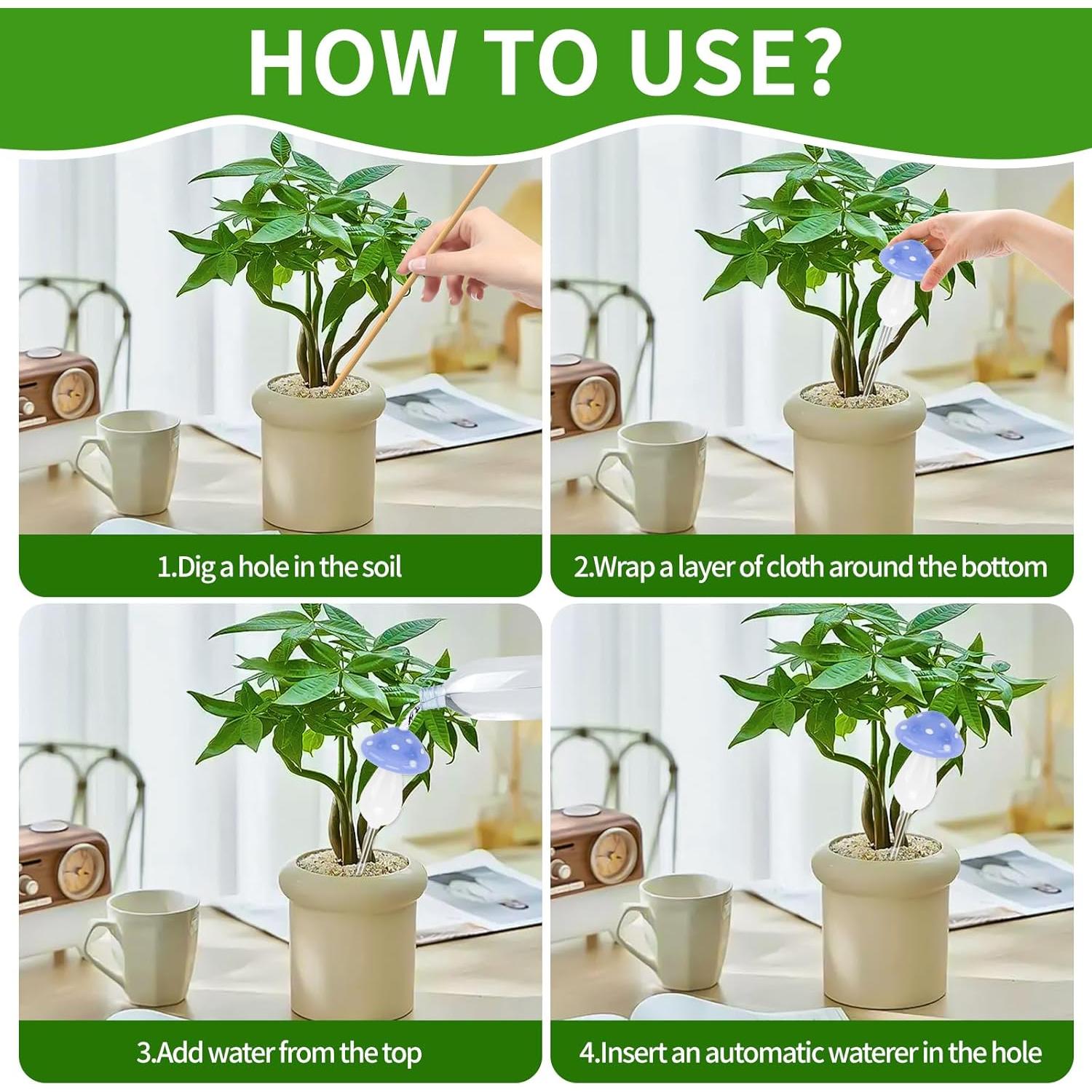 Esferas de Riego Automático de Vidrio Borosilicato - 4 Piezas