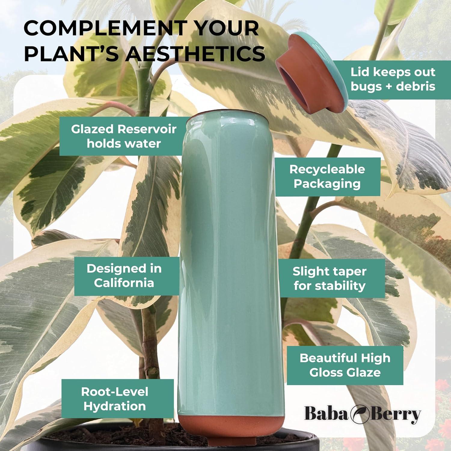 Picos de Riego Automático de Terracota BabaBerry 2 Unidades 0.51L