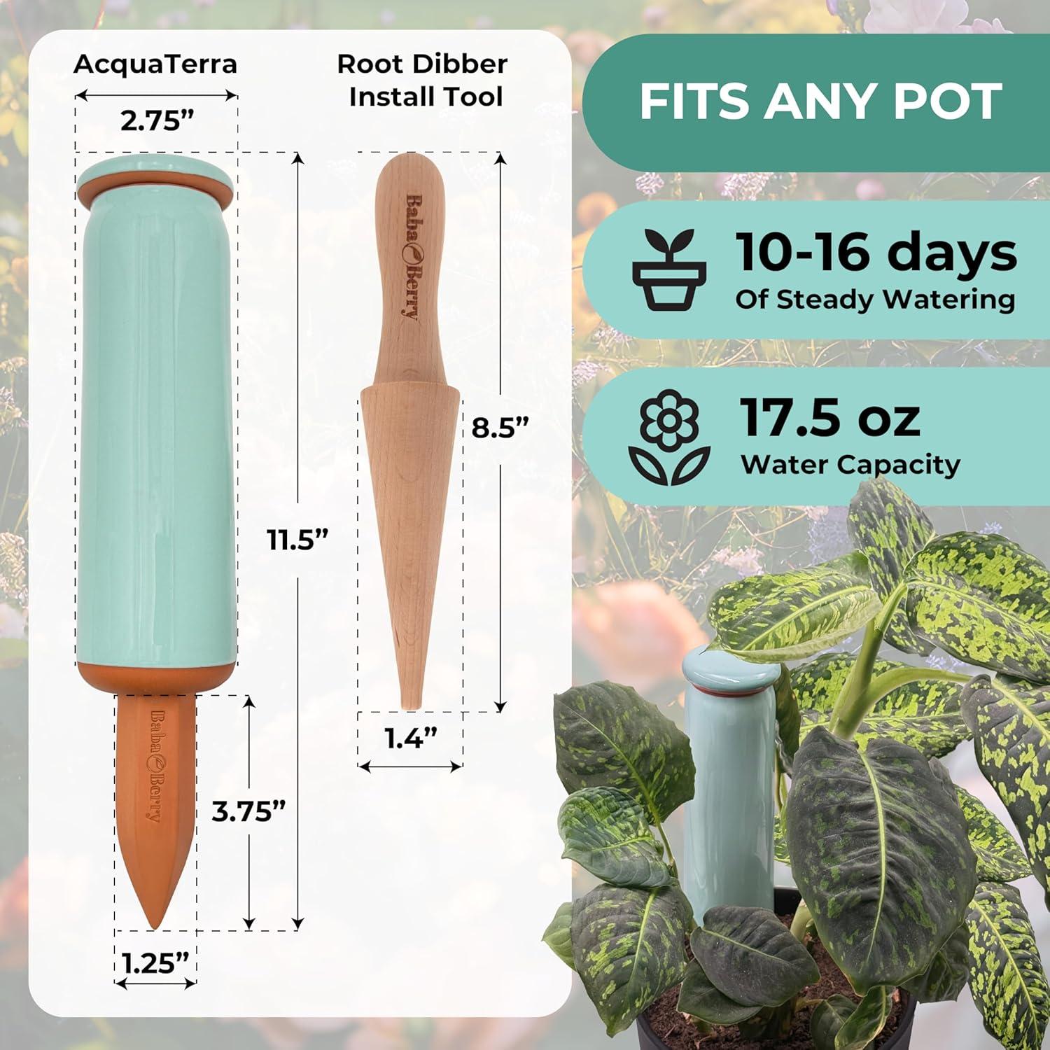 Picos de Riego Automático de Terracota BabaBerry 2 Unidades 0.51L