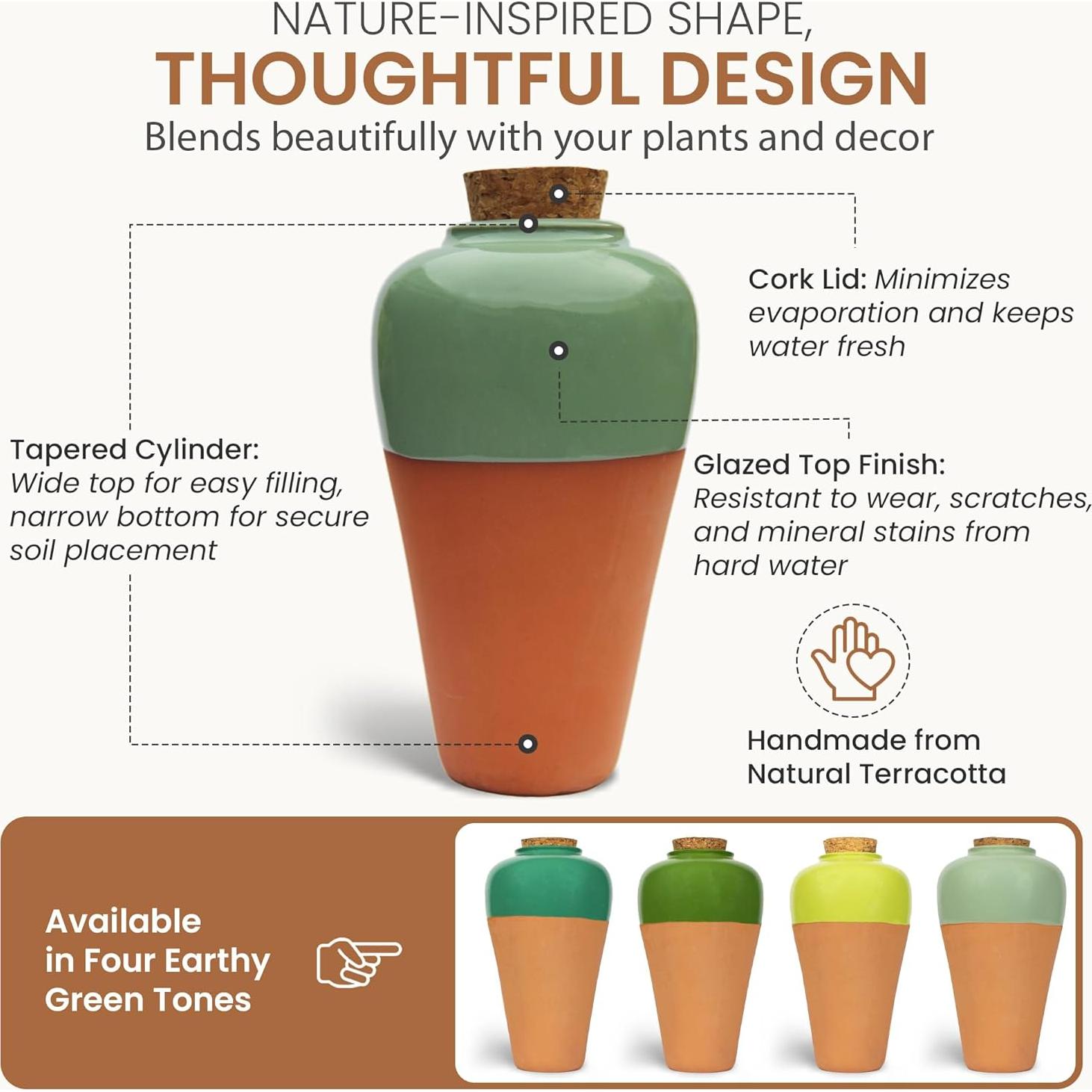Insertos de Maceta de Terracota Autorriego Cozy Chrysalis - Juego de 4