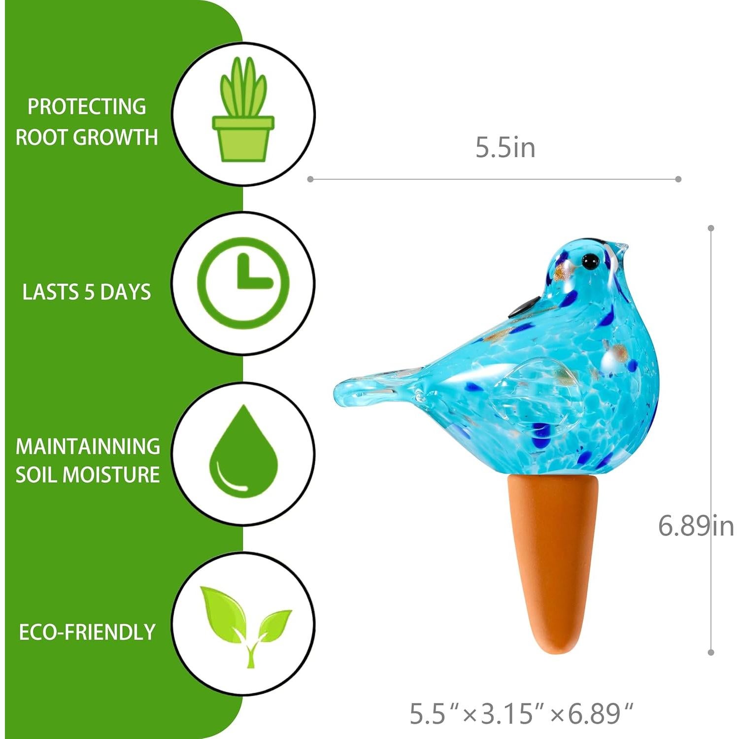 Bola de Riego Automática de Vidrio Naboher Azul Claro 14 cm