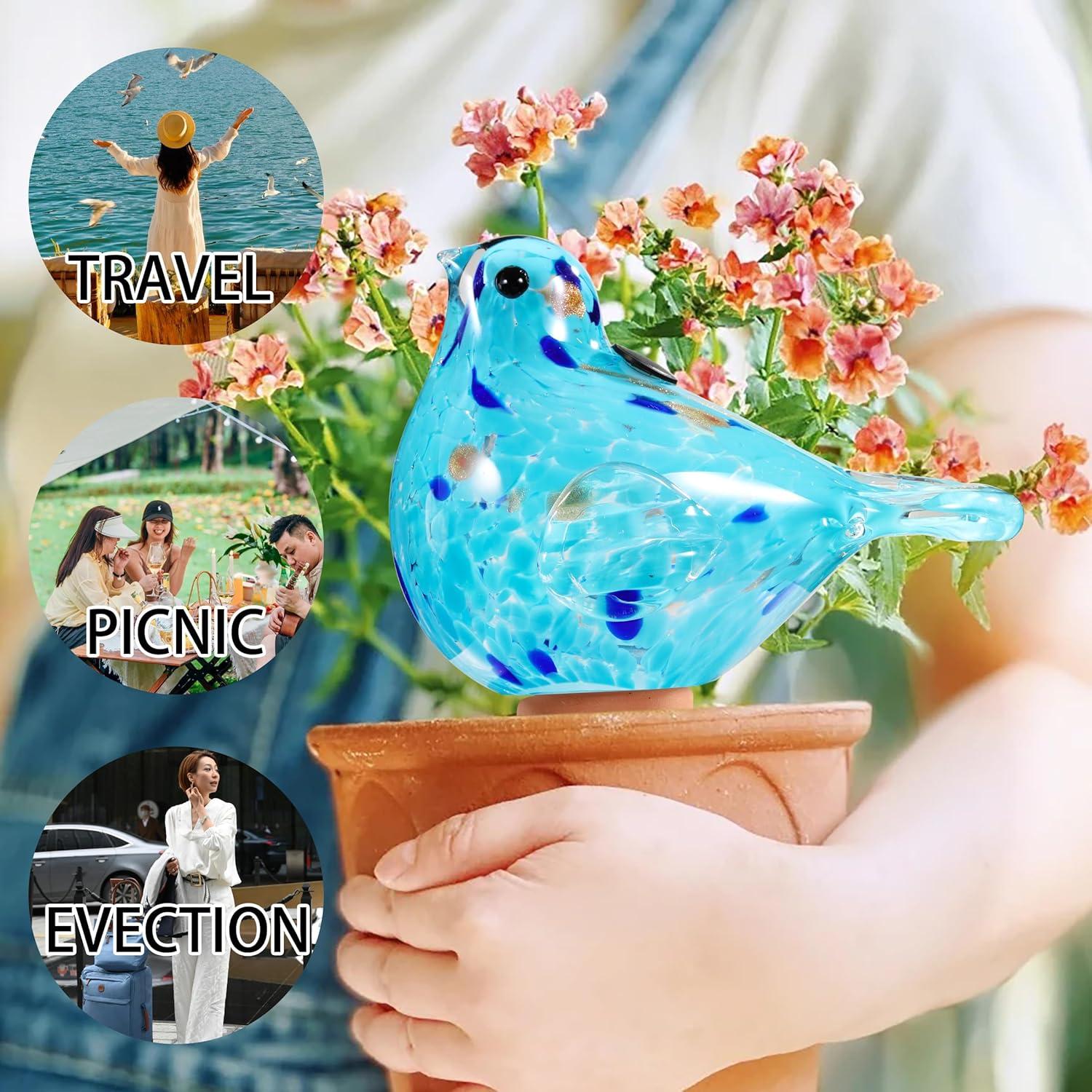 Bola de Riego Automática de Vidrio Naboher Azul Claro 14 cm