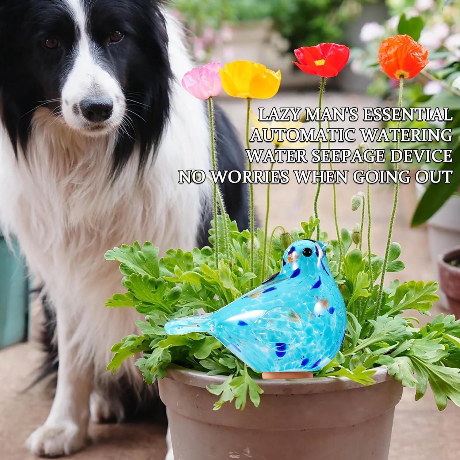 Bola de Riego Automática de Vidrio Naboher Azul Claro 14 cm