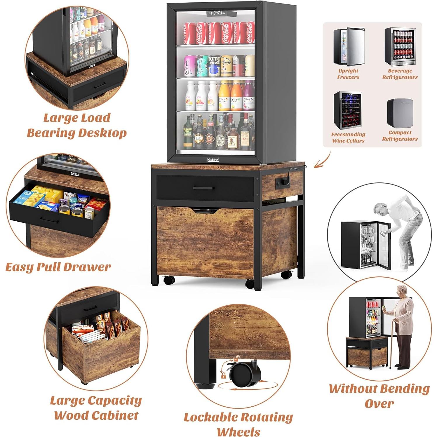 Soporte para Mini Refrigerador Unikito YHSC-014 con Cajón