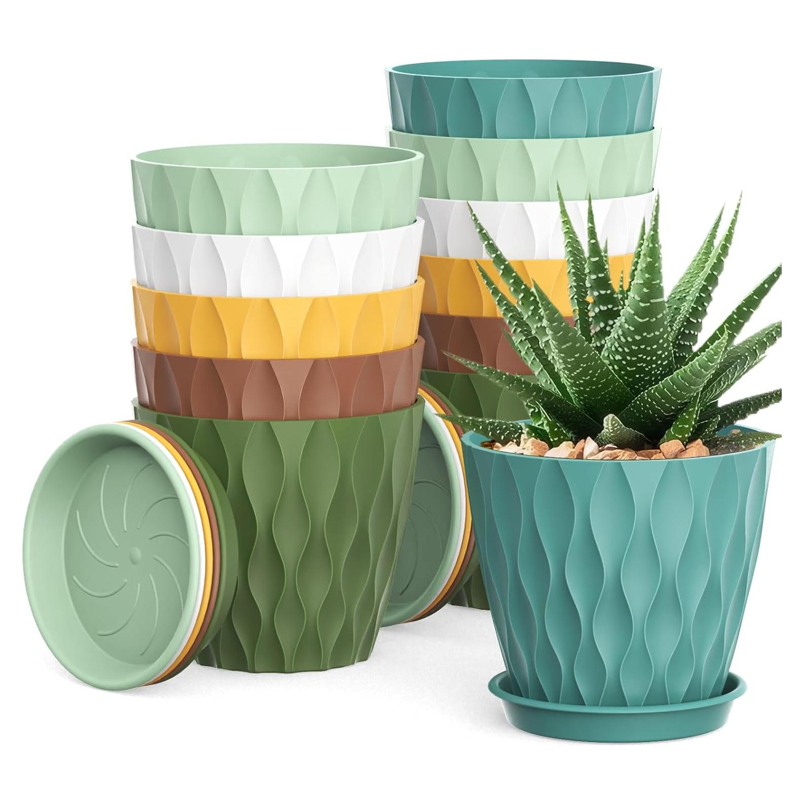 Macetas Pequeñas UOUZ 10.2 cm Paquete de 12 con Drenaje