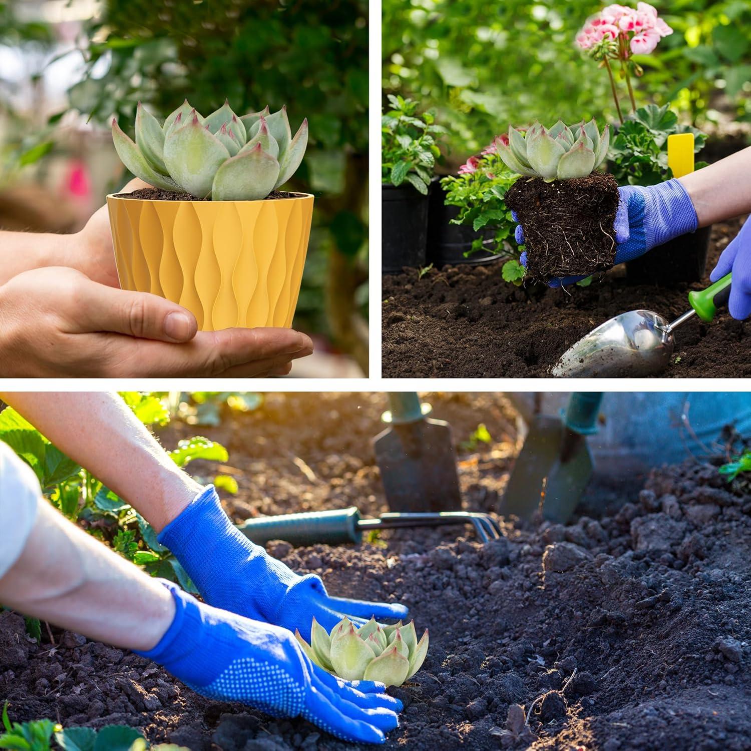 Macetas Pequeñas UOUZ 10.2 cm Paquete de 12 con Drenaje