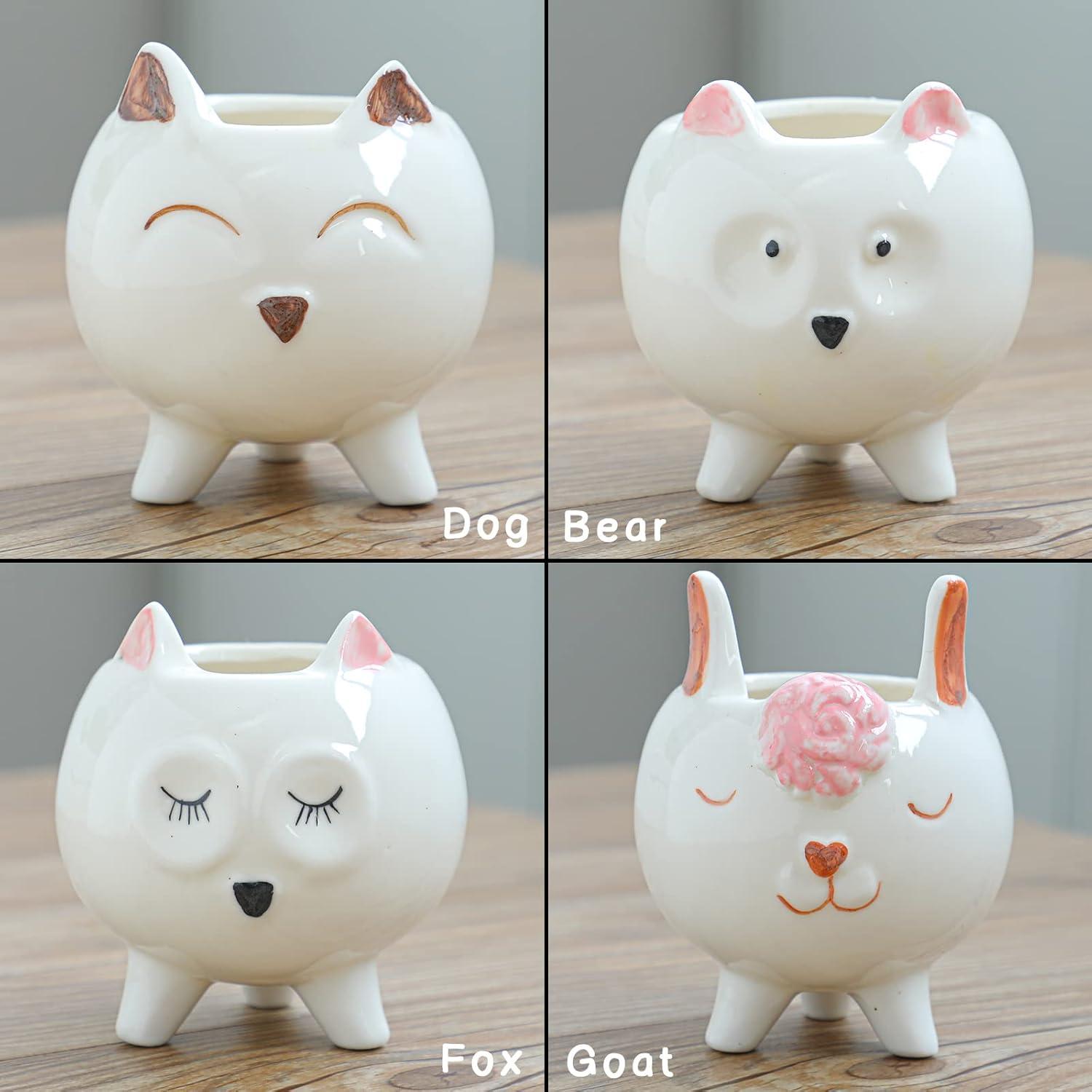 Macetas Suculentas Cerámica ARTKETTY 8 Pcs con Drenaje