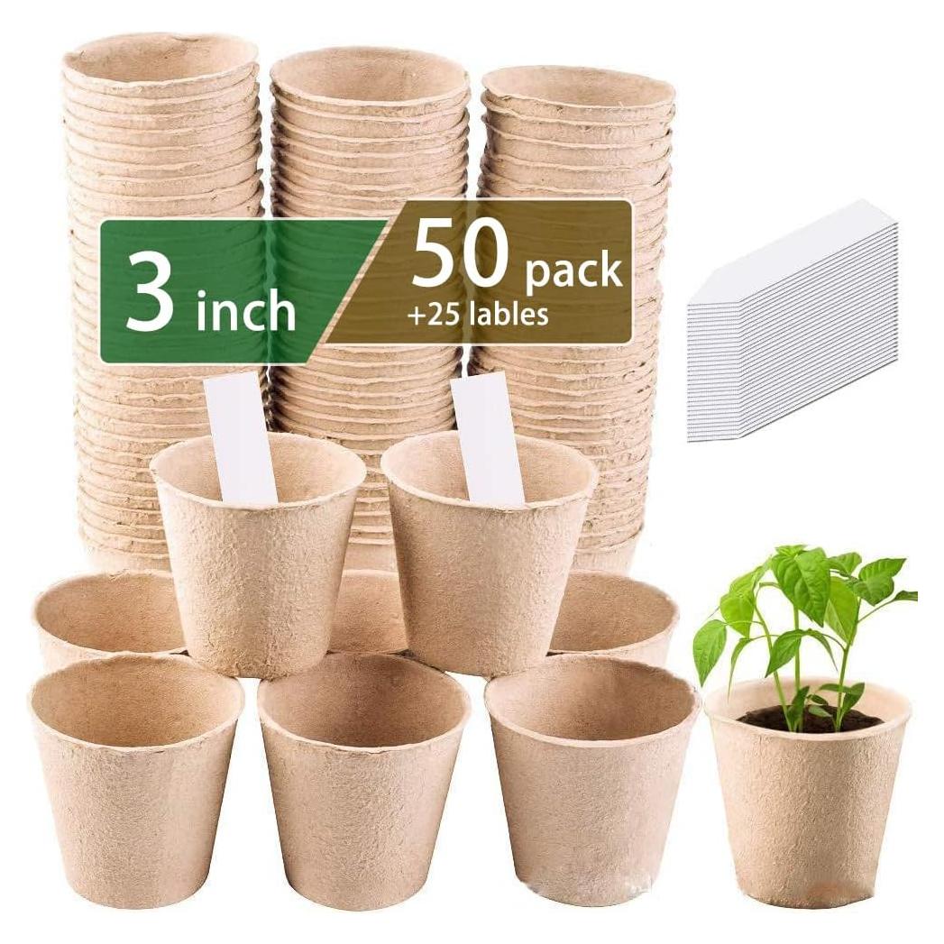 Macetas Pequeñas Compostables 3T GROUP 50 Pcs 7.6 cm