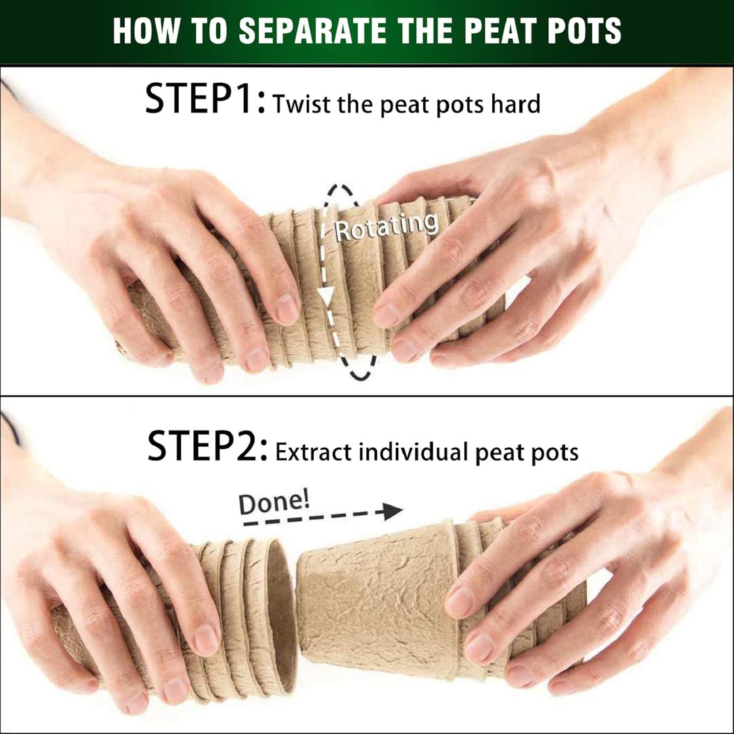 Macetas Pequeñas Compostables 3T GROUP 50 Pcs 7.6 cm