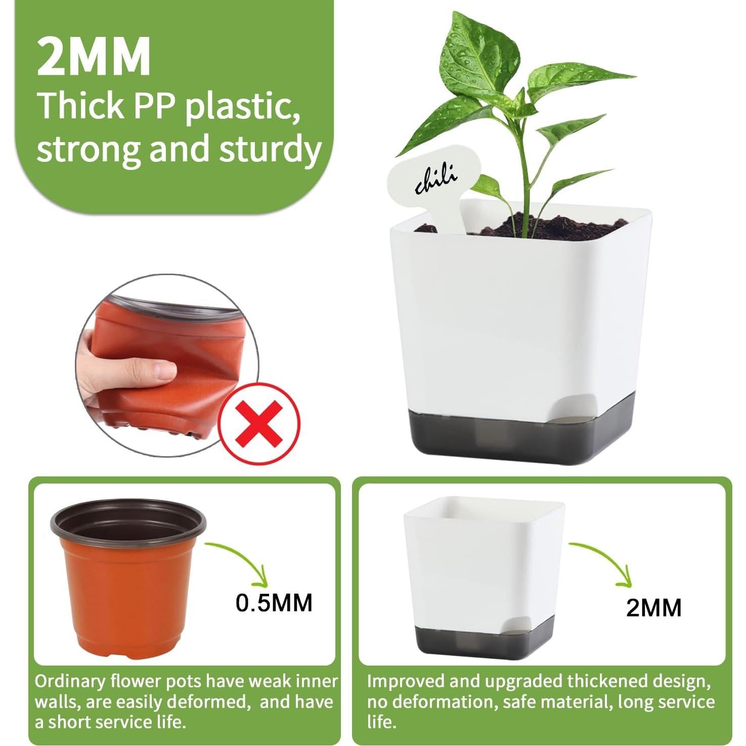 Macetas pequeñas Oliz 7.87 cm, paquete de 20 macetas blancas