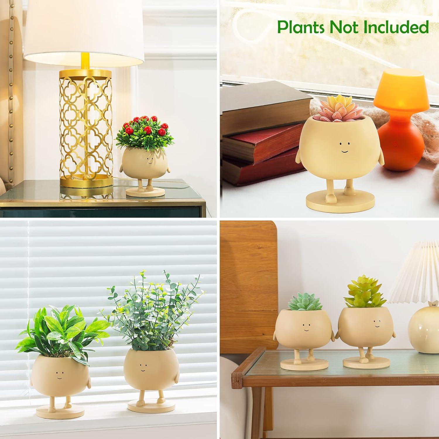 Maceta de Cara COTYNI 12.4 cm Resina con Drenaje para Suculentas