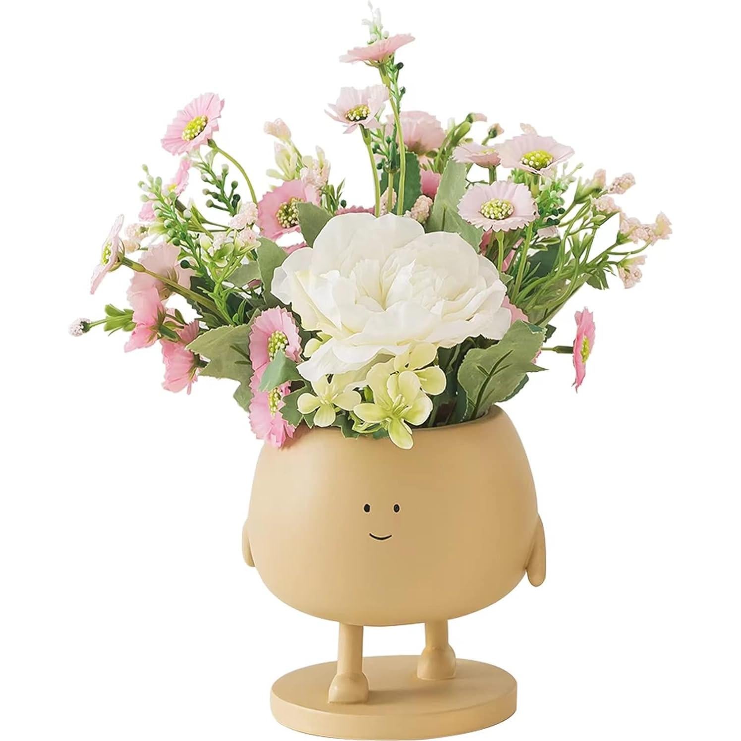 Maceta de Cara COTYNI 12.4 cm Resina con Drenaje para Suculentas