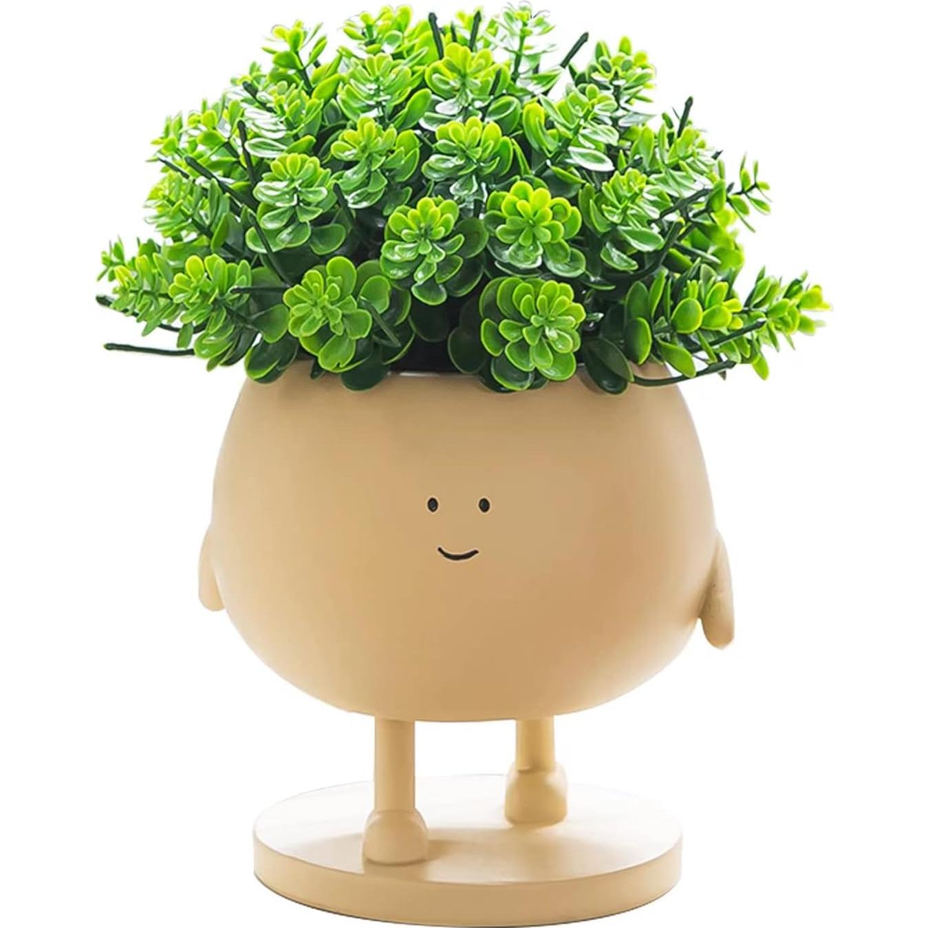 Maceta de Cara COTYNI 12.4 cm Resina con Drenaje para Suculentas