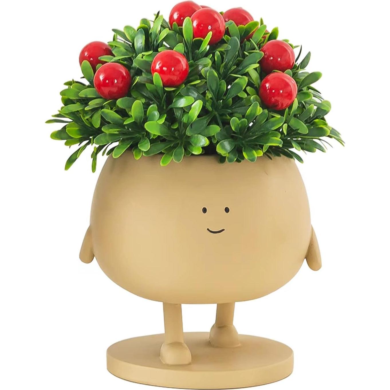 Maceta de Cara COTYNI 12.4 cm Resina con Drenaje para Suculentas