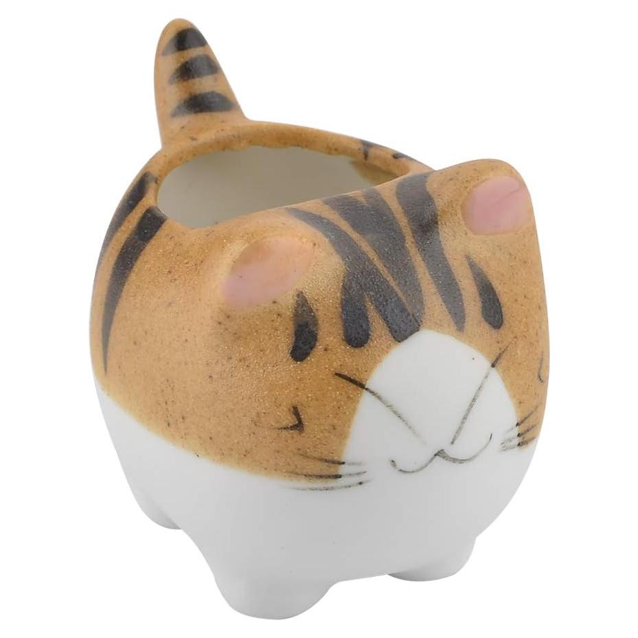 Jarrón de Cerámica Gato Moderno BCP para Suculentas