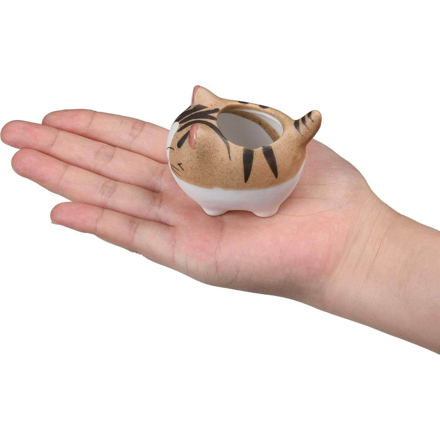 Jarrón de Cerámica Gato Moderno BCP para Suculentas