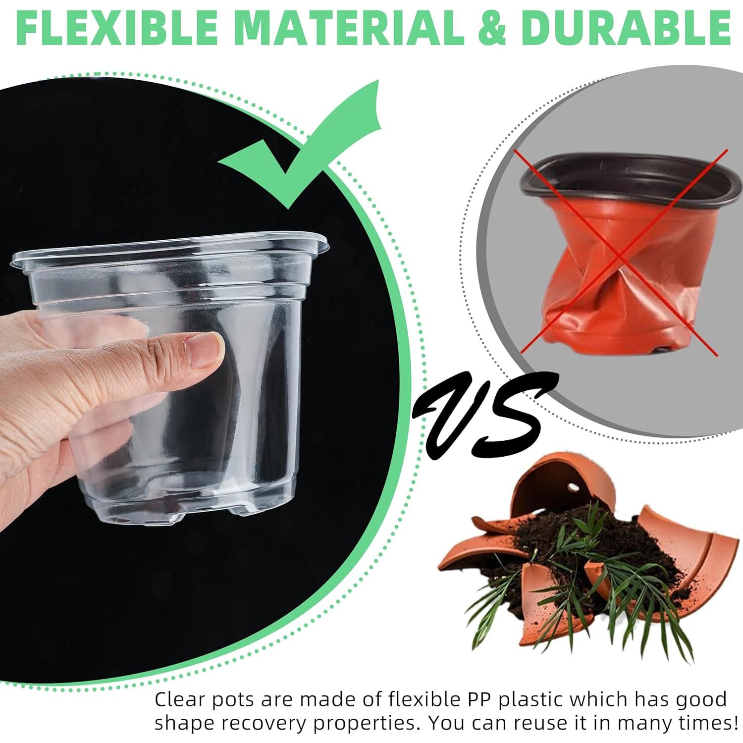 Macetero de Plástico Transparente LOCONHA 5" (Paquete 36)