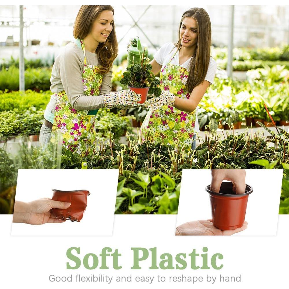 100 Macetas de Vivero 4" Bluckincle con Etiquetas y Drenaje