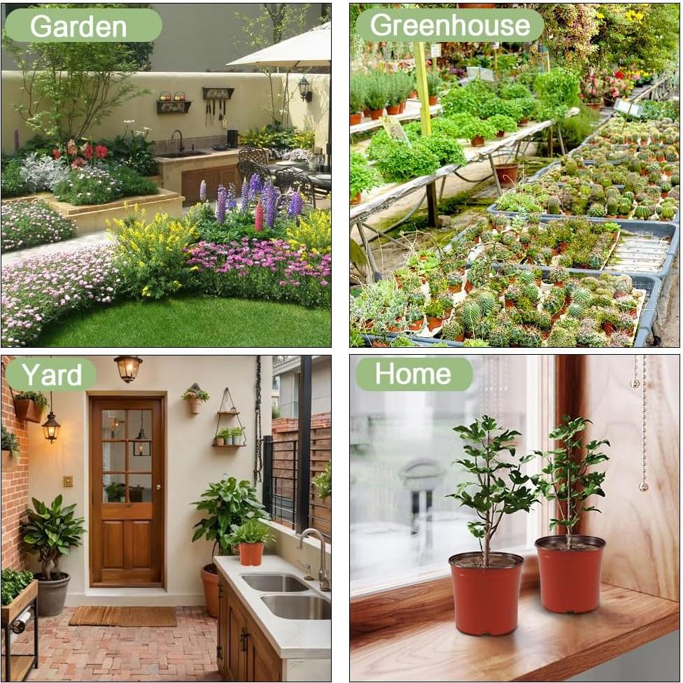 100 Macetas de Vivero 4" Bluckincle con Etiquetas y Drenaje