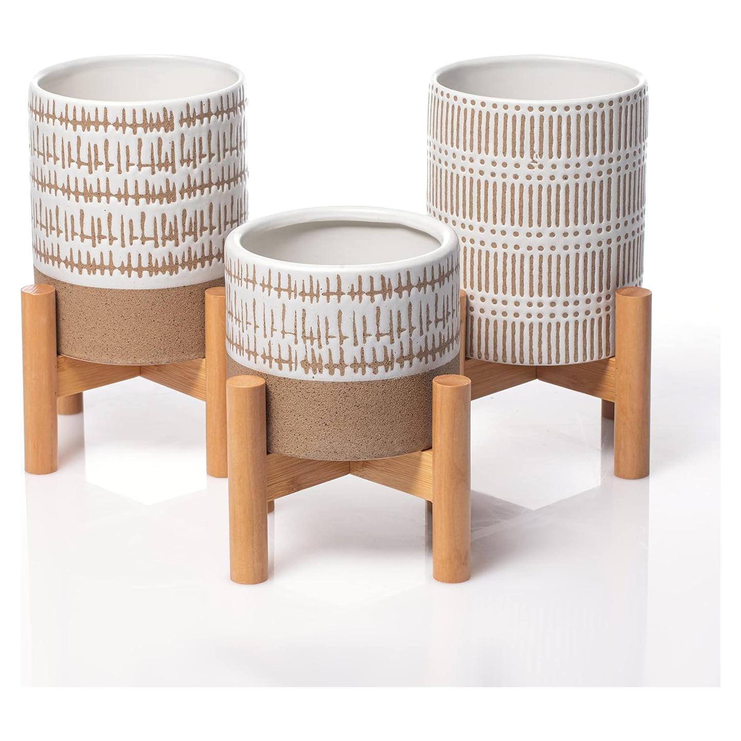 Conjunto de 3 Macetas con Soporte Kurrajong Farmhouse