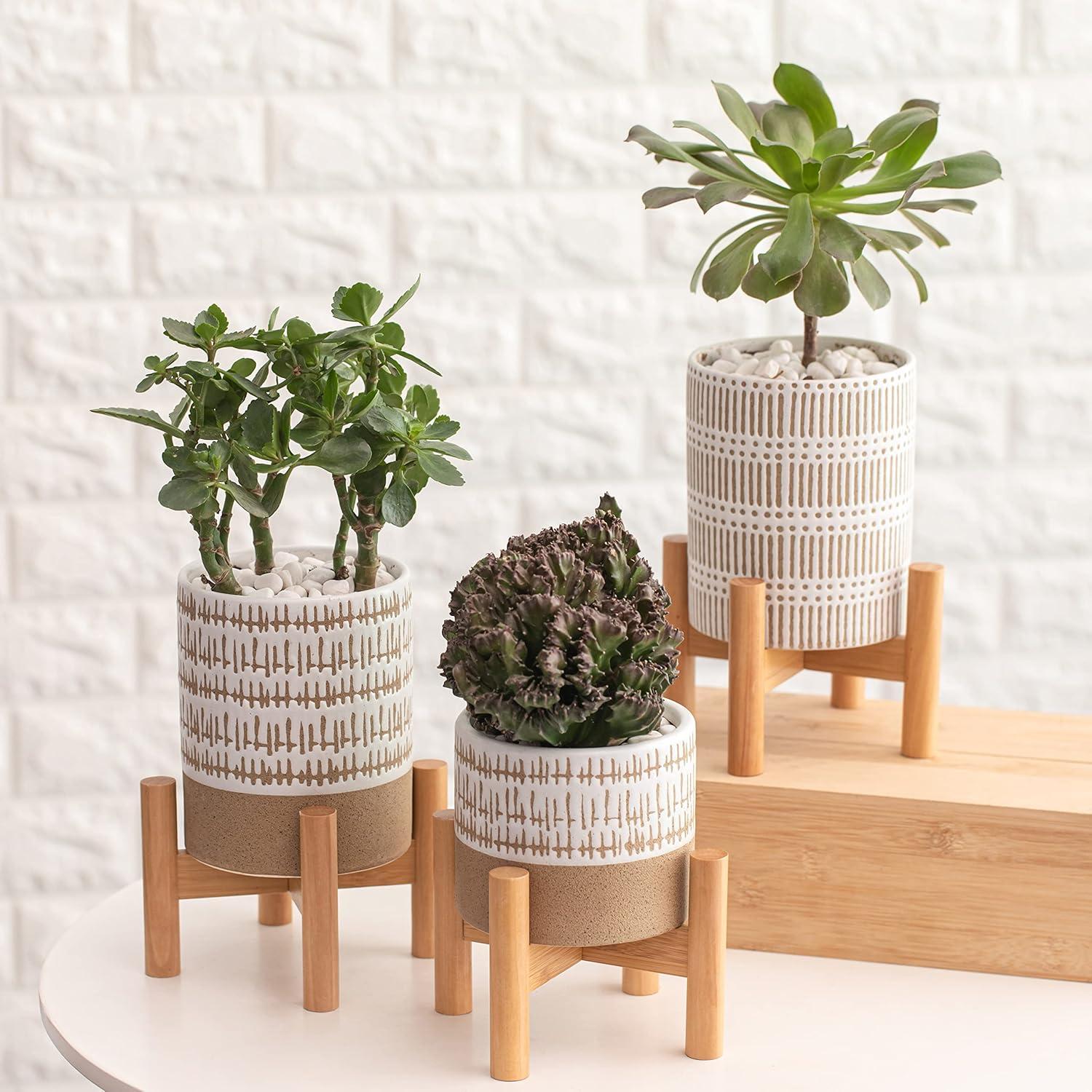 Conjunto de 3 Macetas con Soporte Kurrajong Farmhouse