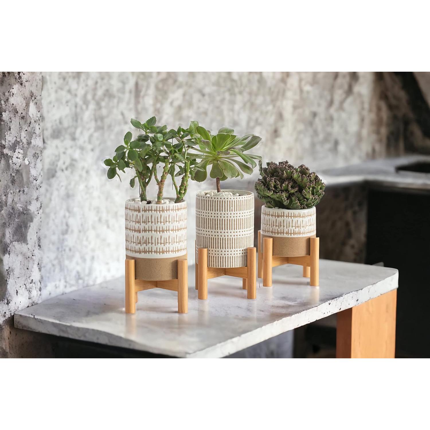 Conjunto de 3 Macetas con Soporte Kurrajong Farmhouse