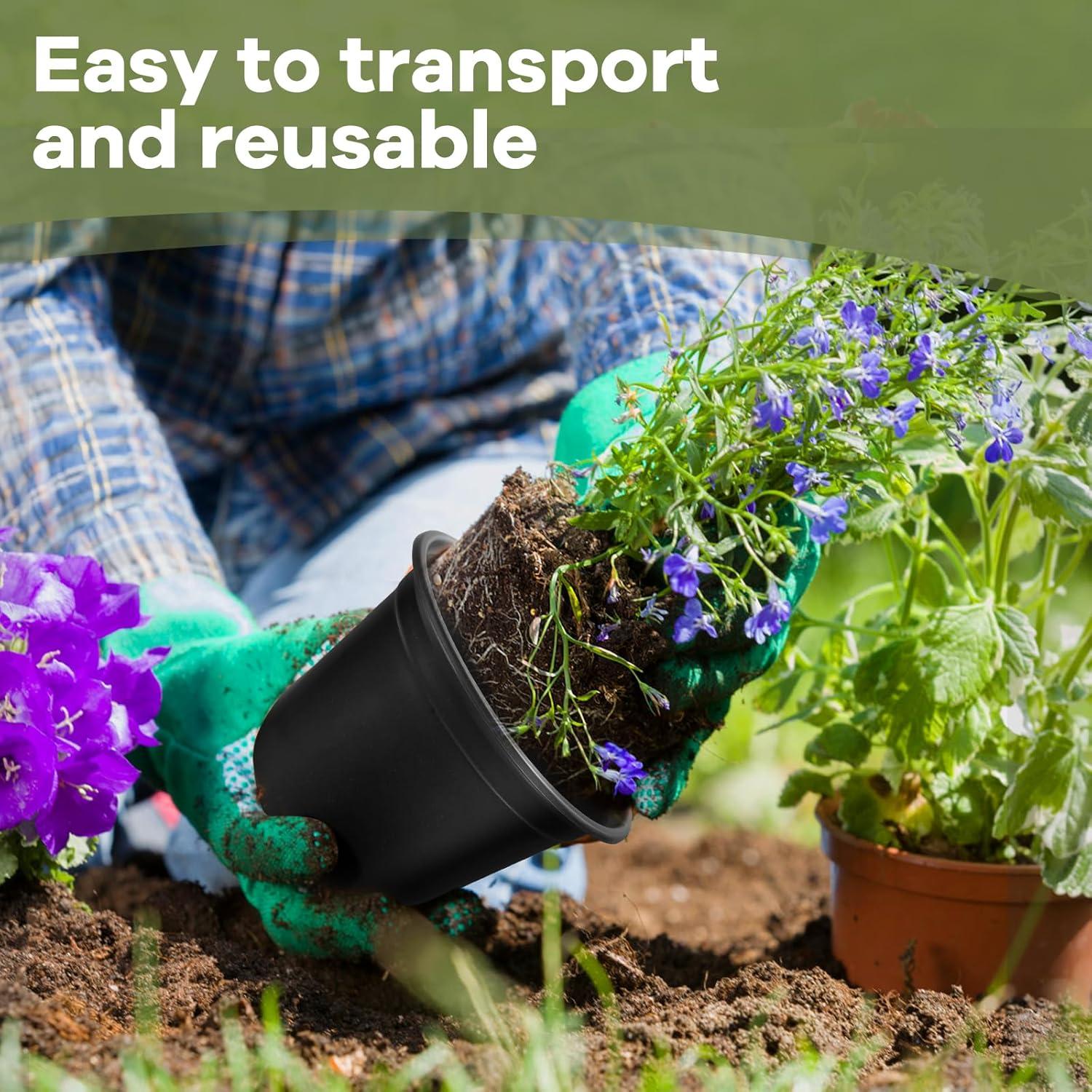 Macetas de Vivero HQAUT 10 cm - Paquete de 110 Plástico Negro