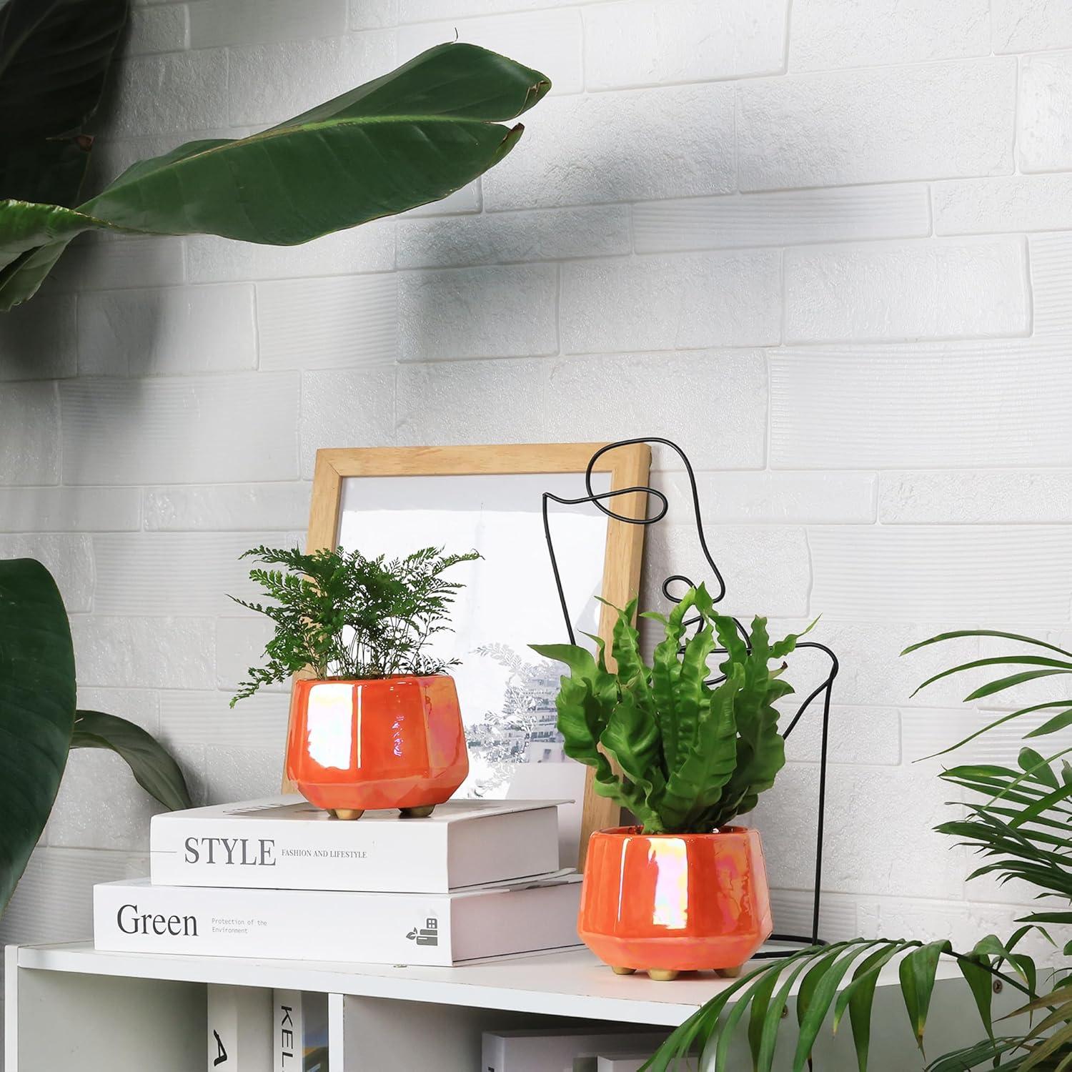 Maceta de Cerámica Durazno 10 cm - Set de 4 con Drenaje