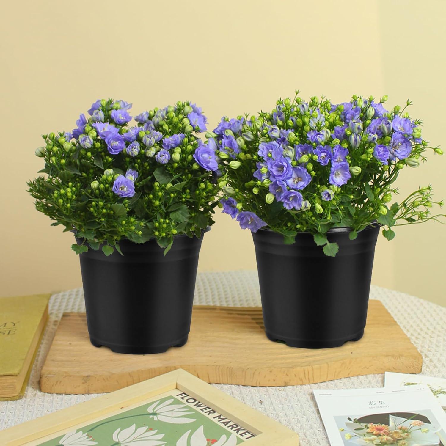 Paquete de 100 Macetas de Plástico Huvai 0.5 Galones Negro