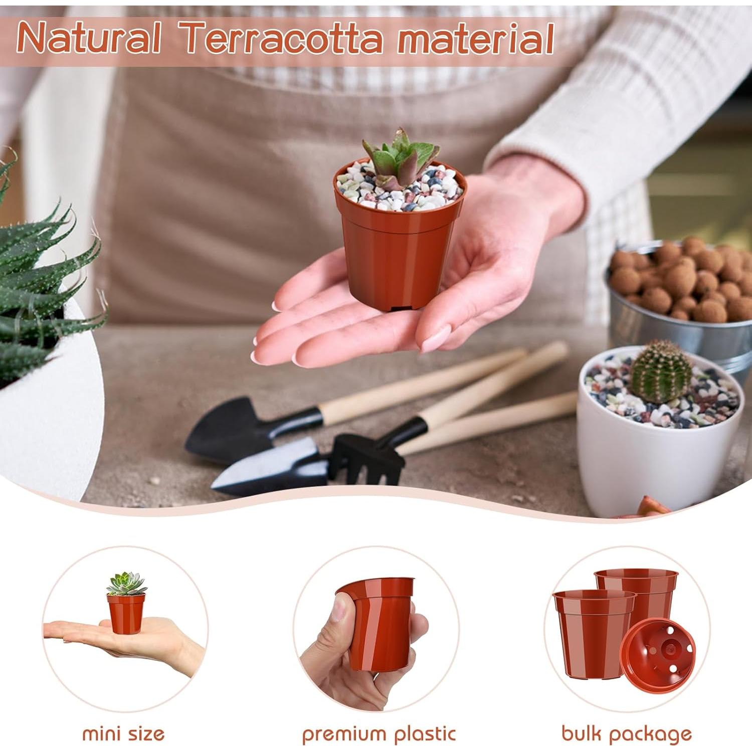 200 Macetas de Plástico KesaPlan 5.08 cm con Drenaje