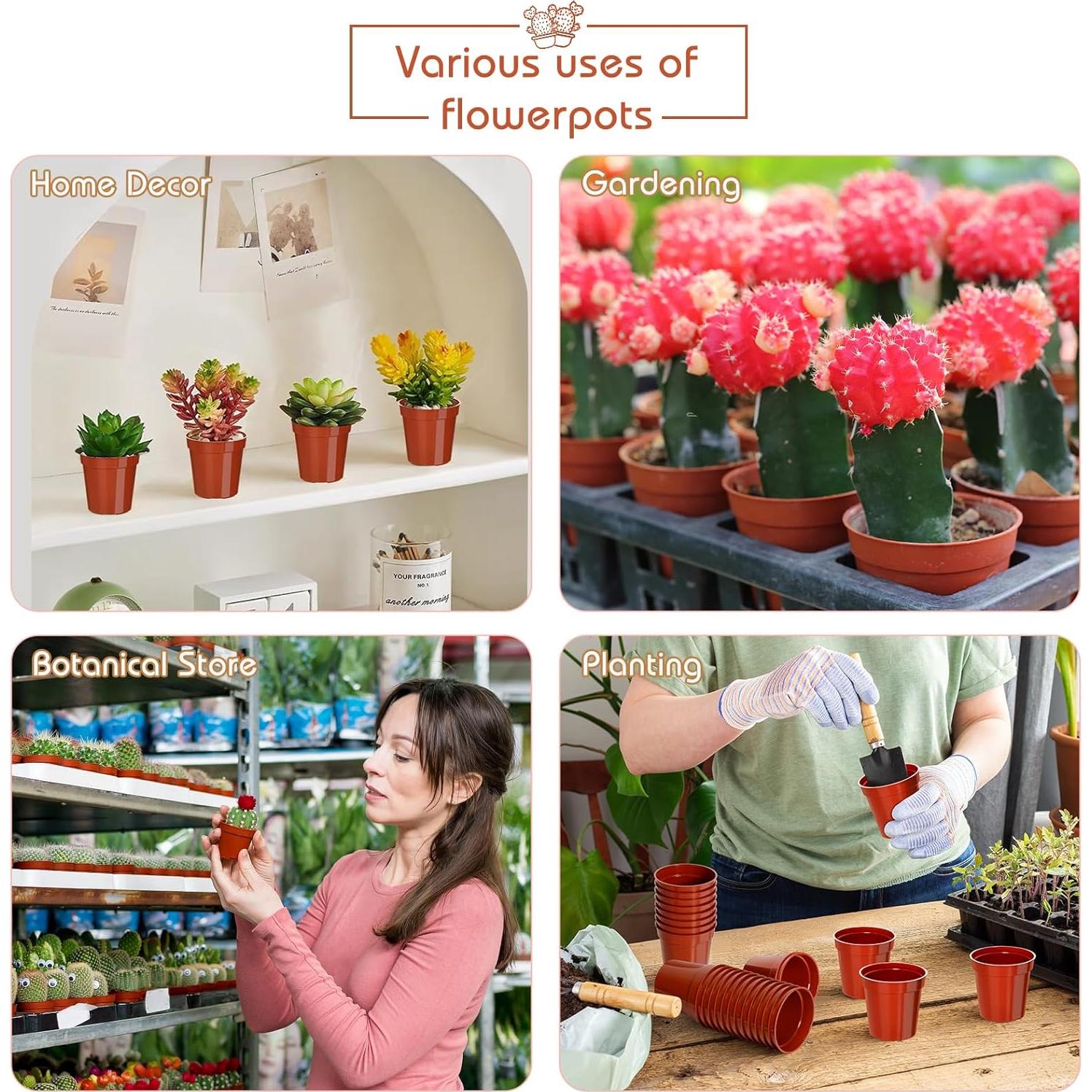 200 Macetas de Plástico KesaPlan 5.08 cm con Drenaje