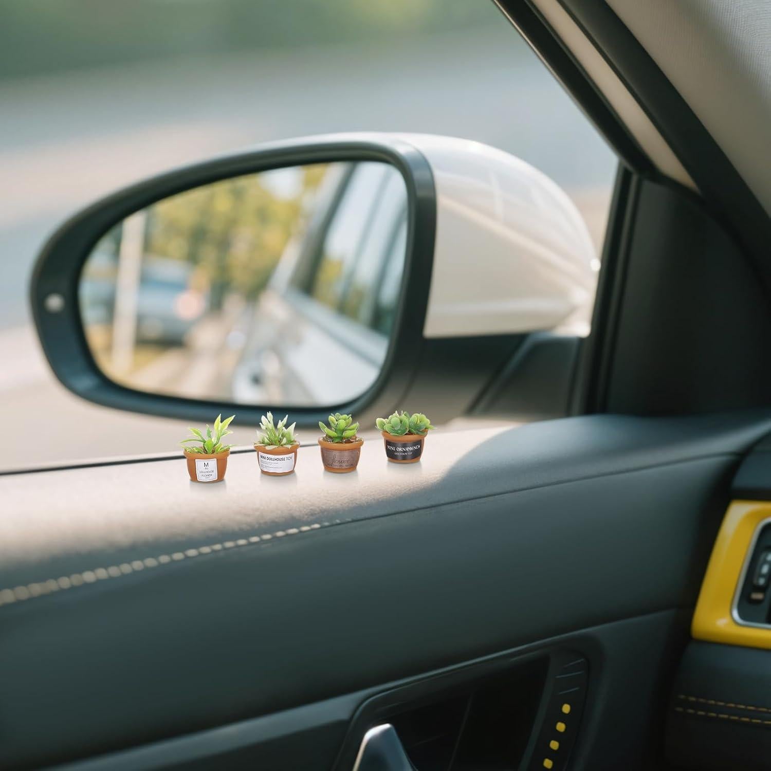 Mini Adornos de Suculentas para Auto WJIAAA - 4 Piezas