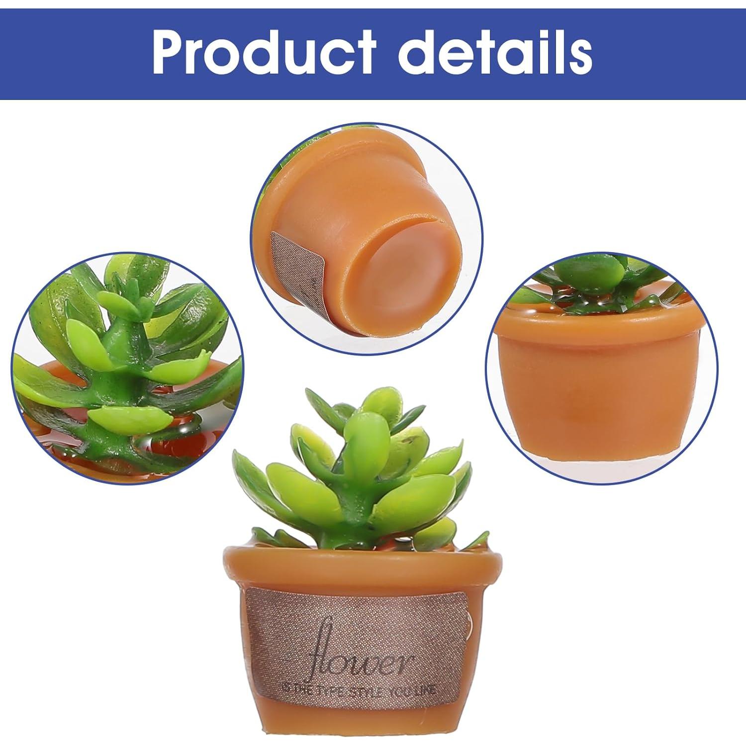 Mini Adornos de Suculentas para Auto WJIAAA - 4 Piezas