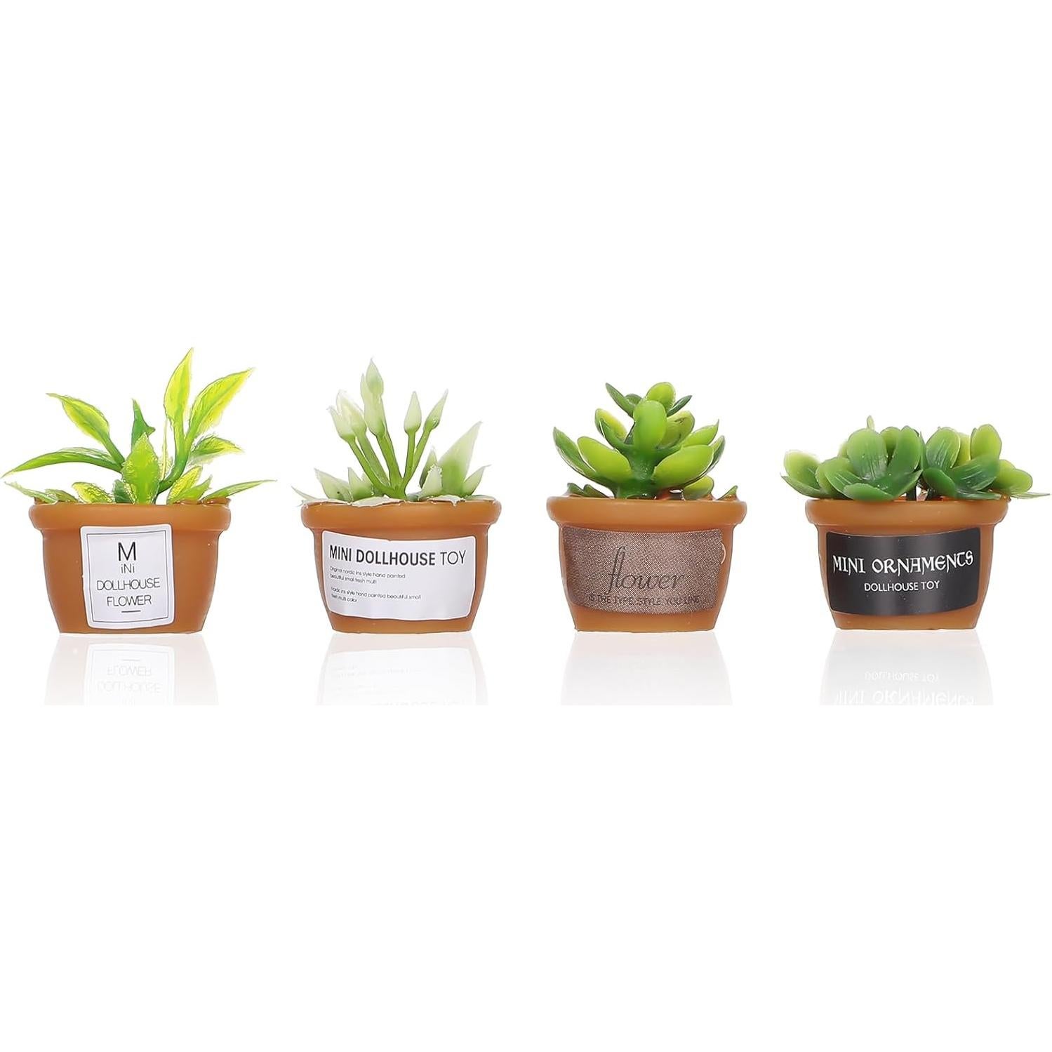 Mini Adornos de Suculentas para Auto WJIAAA - 4 Piezas