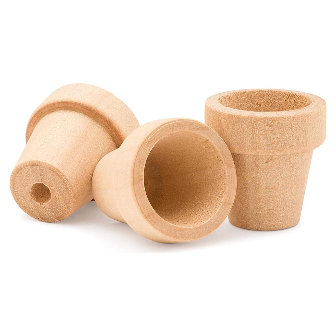 Macetas de Madera Natural Woodpeckers 1" Paquete de 12