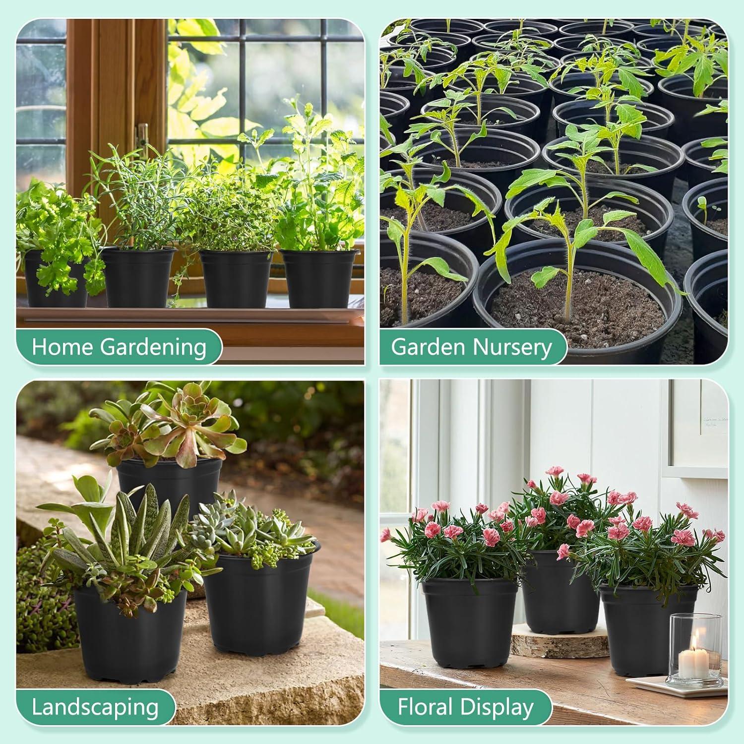 120 Macetas de Vivero DUNPUTE 10.16 cm con Drenaje