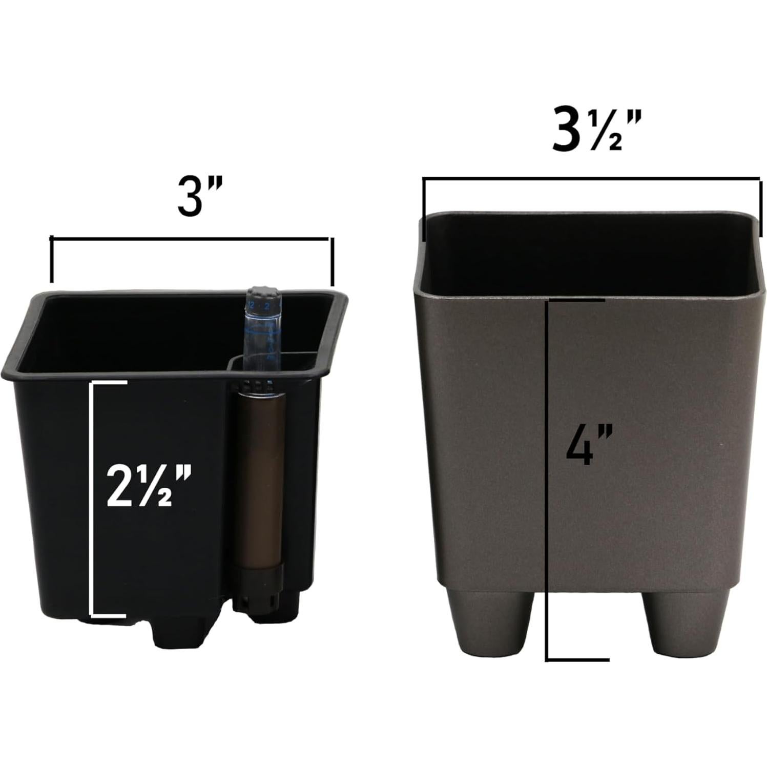 Macetas Cuadradas Mini Autorriego Cotta 4-Pack con Indicador