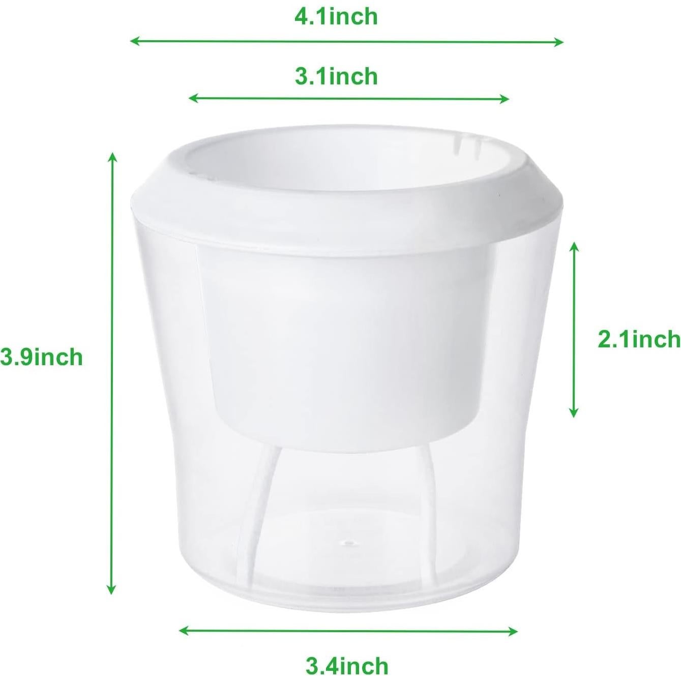 Paquete de 12 Macetas Autorriego MNKNENG 10.9 cm Transparentes