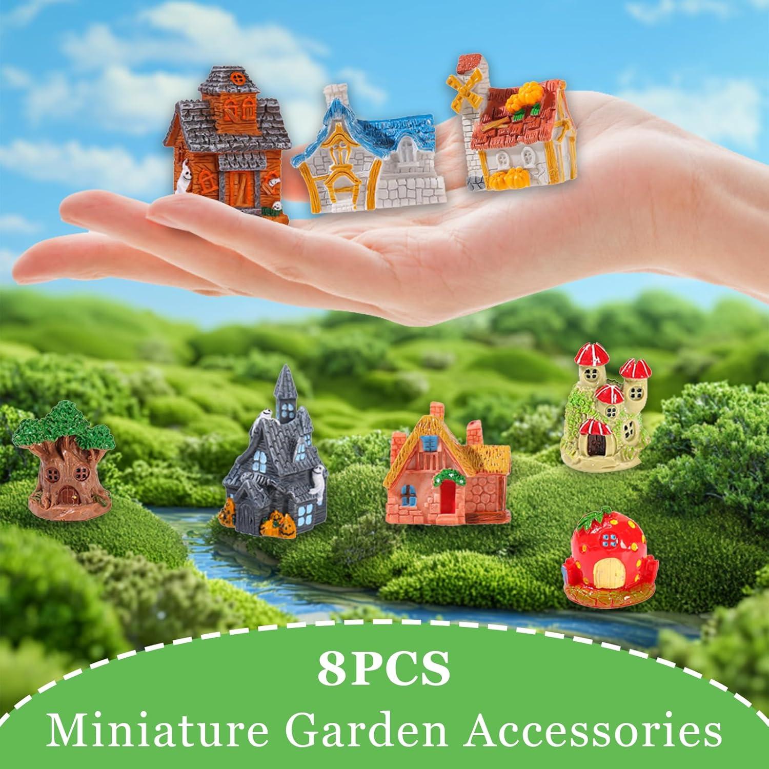 Accesorios de Jardín de Hadas ZODUXI - 8 Piezas Miniatura