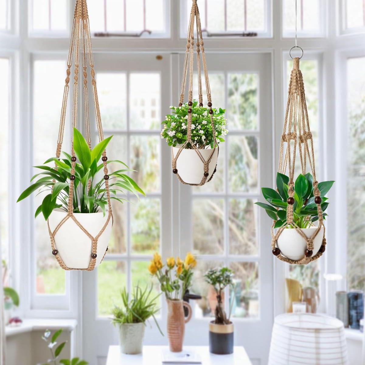 Soporte de Planta Colgante MDKFKDK 88.9 cm Yute Marrón