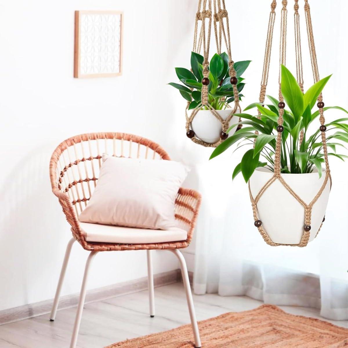 Soporte de Planta Colgante MDKFKDK 88.9 cm Yute Marrón