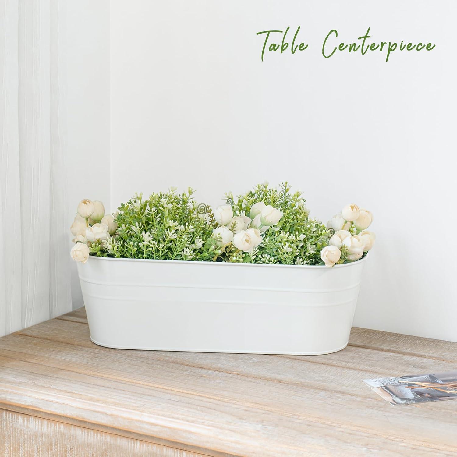 Macetas Colgantes de Hierro Dahey 3 Pcs 40x12.7 cm Blancas