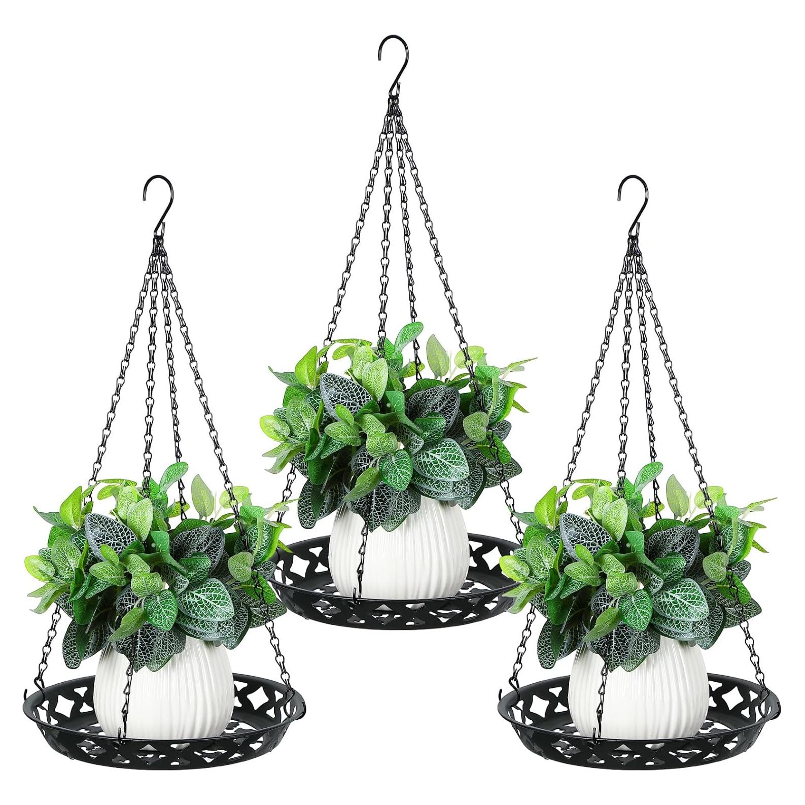 Soporte para Plantas Colgante Enhon 3 Pack 30 cm Metal Negro