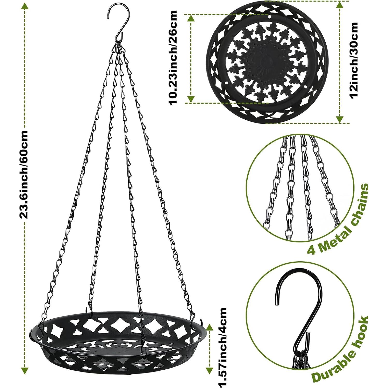 Soporte para Plantas Colgante Enhon 3 Pack 30 cm Metal Negro